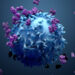 3d illustration proteins with lymphocytes , t cells or cancer cells