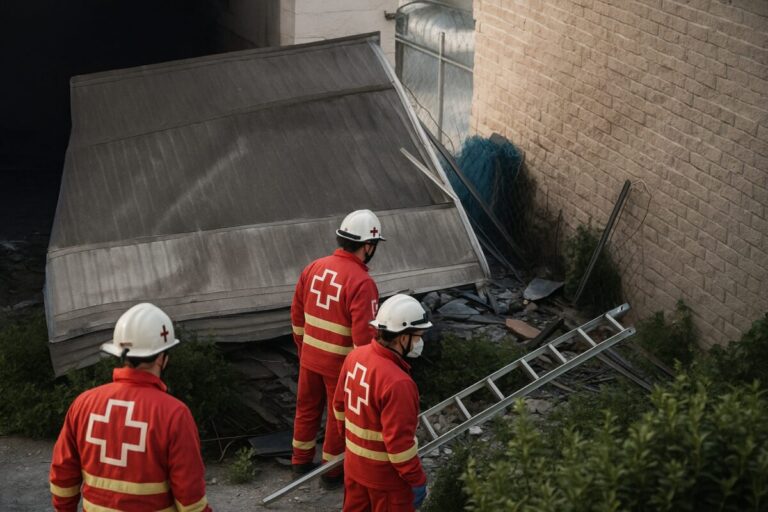 Dos trabajadores caen de tejado en Monterrey sin protección adecuada