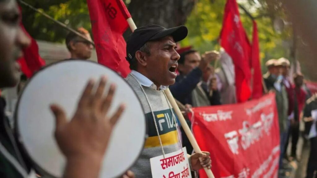 Manifestación de sindicatos en India contra los Labour Codes y la reducción de derechos laborales