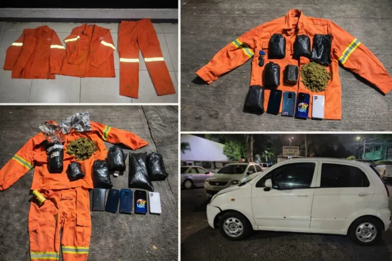 Elementos asegurados tras un robo a vivienda en la GAM: droga, celulares, ropa de limpia y vehículo utilizado por los detenidos