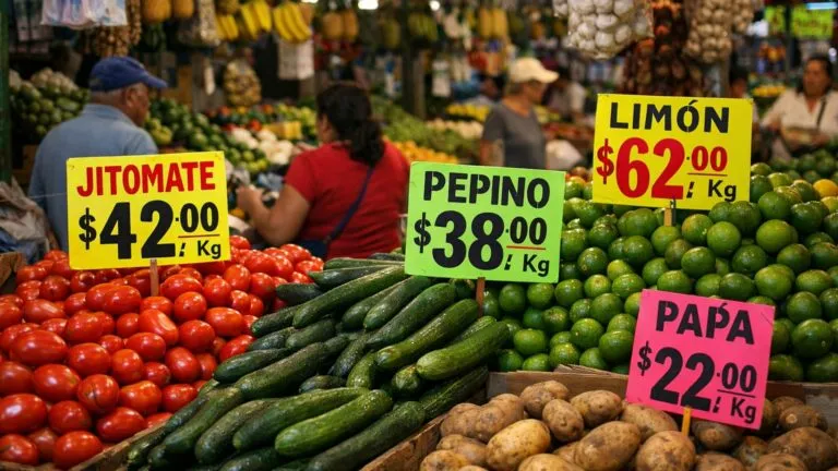 inflación en México con incremento de precios en alimentos y servicios reflejado en mercados y consumo de hogares