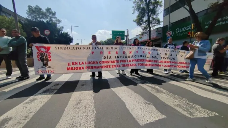 SNDTSC mantiene protestas por la nueva sede y las condiciones laborales en la Secretaría de Cultura.