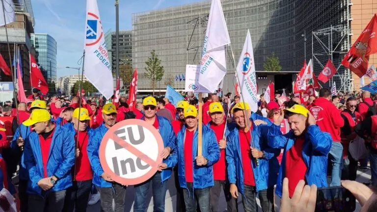 Sindicatos europeos protestan contra EU Inc y reclaman garantías para proteger los derechos laborales de los trabajadores de la Unión Europea.